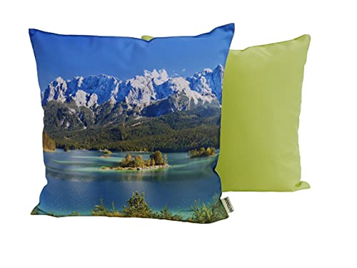 CB Home & Style Outdoor Garten Kissen Wasserabweisend 45 x 45 cm Alpen Berge See (Alpen3See) von CB Home & Style