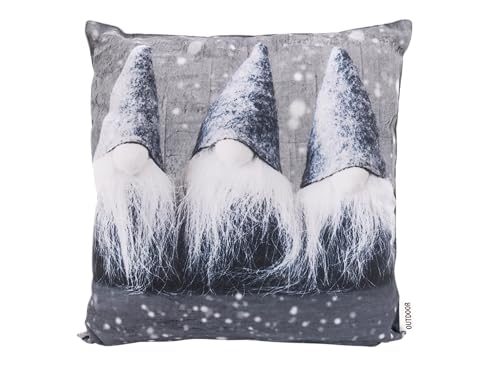CB Home & Style Outdoor Garten Kissen Wasserabweisend 45 x 45 cm Weihnachten Winter (Wichtelgrau) von CB Home & Style