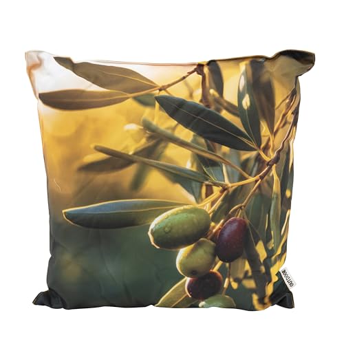 CB Home & Style Outdoor Garten Kissen Wasserabweisend Wasserfest 45 x 45 cm mit Füllung (kleine Oliven) von CB Home & Style