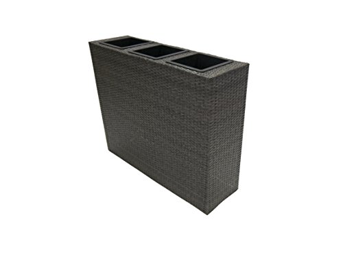 CB Home & Style Raumteiler XXL Bicolour Blumentopf Pflanzkübel Rattan Grau 100x80x30cm von CB Home & Style