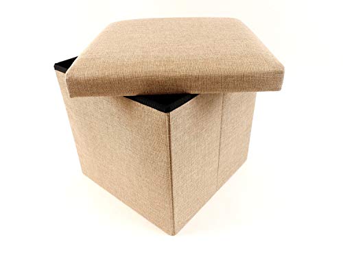 CB Home & Style Sitzwürfel Sitzhocker Stauraum Hocker Faltbar Aufbewahrung (40 x 40 x 36 cm Beige) von CB Home & Style
