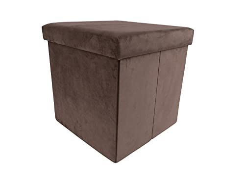 CB Home & Style Sitzwürfel Sitzhocker Stauraum Hocker Faltbar Aufbewahrung (40 x 40 x 40 cm, Samttaupe) von CB Home & Style