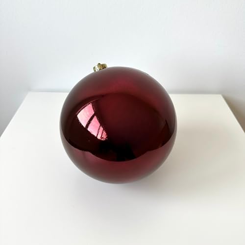CB Home & Style Weihnachtskugel bruchfest Plastik Kunststoff Christbaumkugel Baumkugel glänzend groß XXL (Ochsenblut, 14 cm) von CB Home & Style