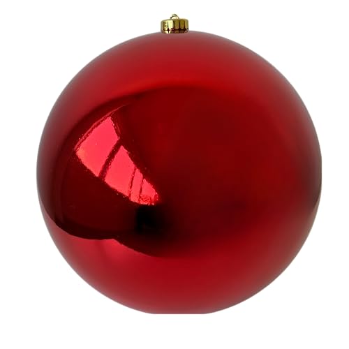 CB Home & Style Weihnachtskugel bruchfest Plastik Kunststoff Christbaumkugel Baumkugel glänzend groß XXL (Weihnachtsrot, 20 cm) von CB Home & Style