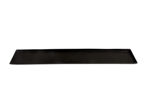 Deko-Tablett ohne Griffe Dekoteller aus Metall Aluminium rechteckig in Raw-Optik (Schwarz, 75,5x13,5cm) von CB Home & Style