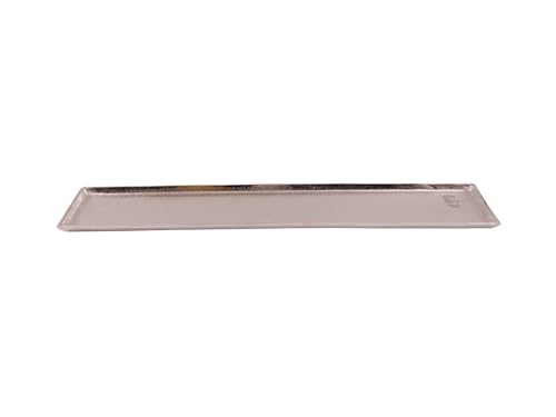 Deko-Tablett ohne Griffe Dekoteller aus Metall Aluminium rechteckig in Raw-Optik (Silber, 75,5x13,5cm) von CB Home & Style