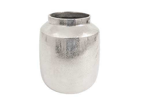 Deko Vase aus Aluminium in Raw-Optik Blumenvase Silber (21 x 13,5 x 26,5 cm) von CB Home & Style