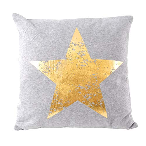 CB Home & Style Dekokissen Sterne 45 x 45 cm Grau-Gold Kissen von CB Home & Style