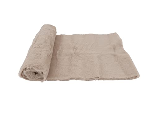 Cb Home & Style Kunstfell Dekofell Teppich rosa grau Taupe Creme Sitzkissen Lammfellimitat Felloptik Verschiedene Größen (Taupe, 28x200cm) von Cb Home & Style