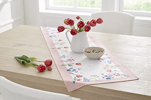 Tischdecke Tischläufer Frühling Ostern Tischläufer Frühling Schmetterlinge (40 x 150 cm, Blumen) von CB Home & Style