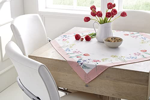 Tischdecke Tischläufer Frühling Ostern Tischläufer Frühling Schmetterlinge (80 x 80 cm, Blumen) von CB Home & Style