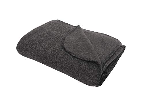 CB Home & Style Wohndecke Strick und Fleece 150 x 200 cm Kuscheldecke (Dunkelgrau) von CB Home & Style