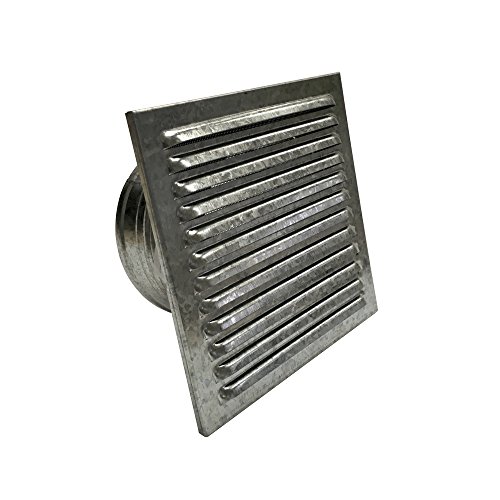 CB-tec Luftgitter Außenluftgitter 21 x 21 cm mit Anschlußstutzen 150 mm, verzinkt von CB-tec