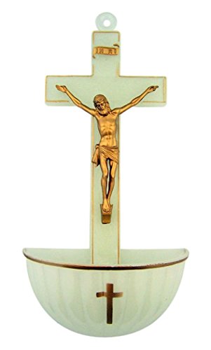 CB Jesus Christus auf Kreuz Geformte Acryl Heiligen Wasser Schriftart, Hell, 12,7 cm von CB