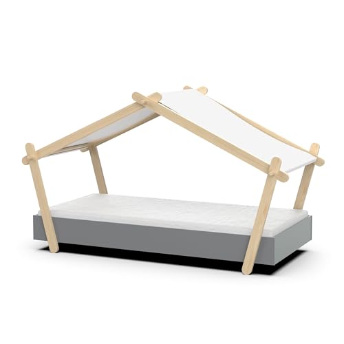 Cot Lodge | 223,2 x 105,5 x 129,7 cm | Grau/Weiß von CBA