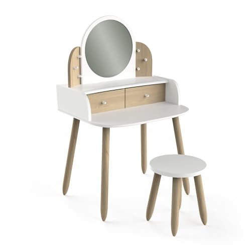 Schminktisch Lili | 57,8 x 47 x 94 cm | Braun-Weiß Schminktisch Lili | 57,8 x 47 x 94 cm | Braun-Weiß von CBA