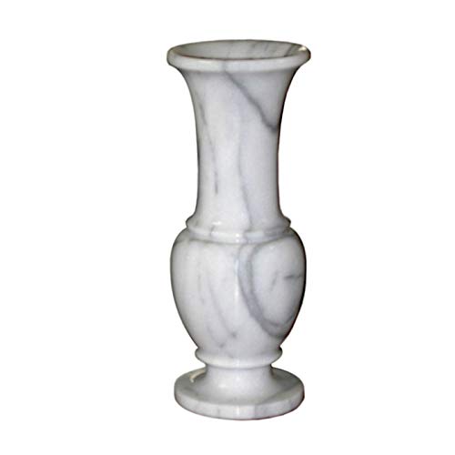Blumentopf mit langem Hals, Marmor, weiß, italienisches Marmor, Marble Flowers Vase, Höhe 25 cm von CBAM