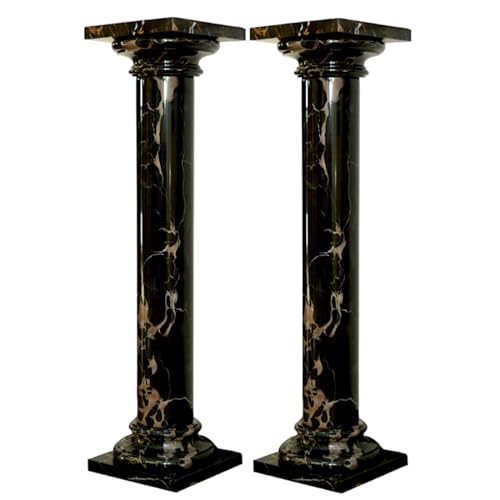 CBAM 1 Paar Säulen aus schwarzem Marmor Portoro Italian Marble Classic Column H 100 cm von CBAM