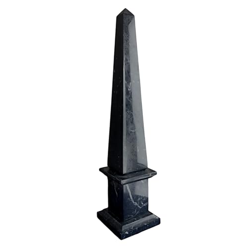 CBAM Obelisk aus schwarzem Marmor, Marquinia, Dekoration für Innen- und Außenbereich, Tischskulptur, Home DecorH, 40 cm von CBAM