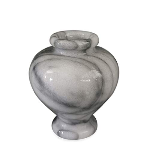 CBAM Vase Tischfigur aus Marmor, Weiß, Italien, Weiß, Marble Table Vase, Höhe 7 cm von CBAM