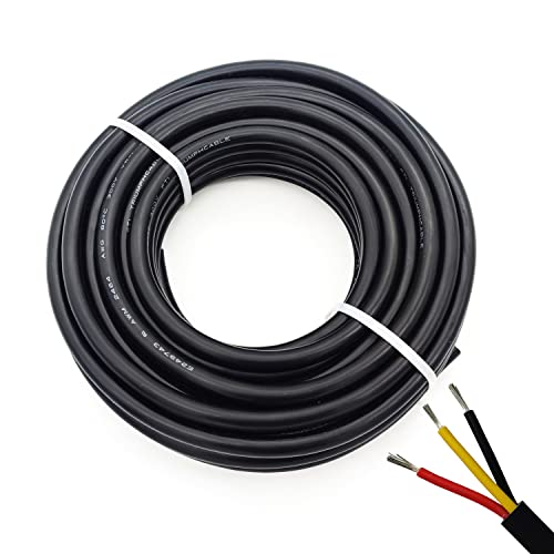 22AWG UL2464 Stromkabel LED Rot & Schwarz & Gelb 3 Leiter (2464-22AWG-3C - 7,6 m) von CBAZY