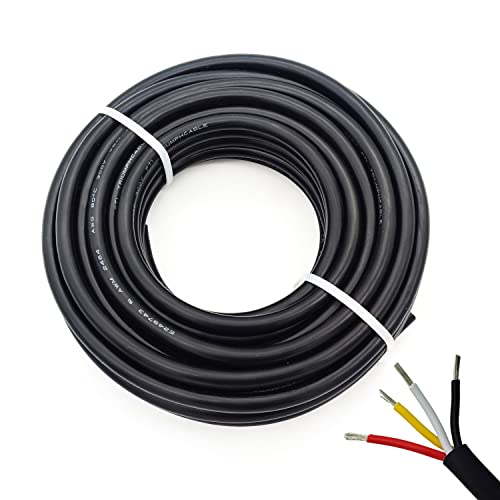 22AWG UL2464 Stromkabel LED Rot & Schwarz & Gelb & Weiß 4 Leiter (22AWG -4C - 7,6 m) von CBAZY