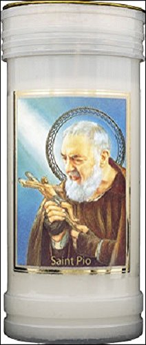 CBC St. Padre Pio Stumpenkerze Gebet 14cm 72 Brennzeit 5.5 Zoll von CBC