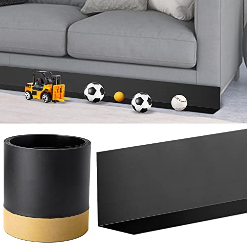CBDYWVR 3M Spielzeug Blocker für Unter der Couch, Unterbett Blocker für Haustiere, Verstellbarer Couch-Blocker unter der Couch, Unter Couch-Blocker zum Verhindern von Dingen unter dem Sofa (Schwarz) von CBDYWVR