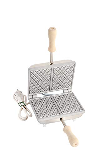 2 x elektrische Eisenpresse für Eisen- und Waffeln aus Aluminium, rechteckig, schmal, von CBE Elettrodomestici