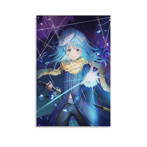 CBEJFGTX That Time I Got Reincarnated As A Slime, Happy Rimuru Poster Dekorative Malerei Leinwand Wandkunst Wohnzimmer Poster Schlafzimmer Malerei 12x18inch(30x45cm) von CBEJFGTX