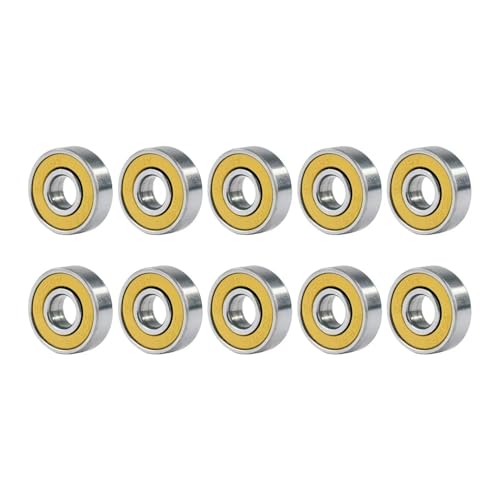 CBFMFVFROR 20/10 stücke Kugellager 608ZZ 685ZZ 688ZZ 608RS Rillenkugellager Miniaturlager for Skateboard Roller 3D Drucker Lager(608rs yellow,10pcs) von CBFMFVFROR