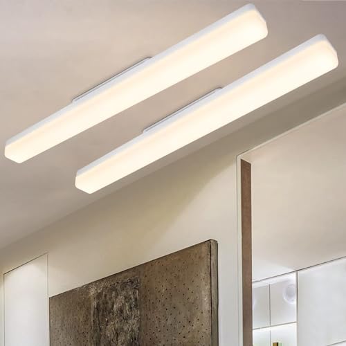 CBJKTX 2ER LED Deckenleuchte Deckenlampe Tageslicht - 60CM Tageslichtlampe Weiß 36W Küchenlampe: 4000K LED Lampe Innen 3240LM für Küche Wohnzimmer Schlafzimmer Esszimmer Balkon Flur Garage Keller von CBJKTX