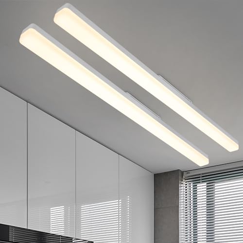 CBJKTX 2ER LED Deckenleuchte Deckenlampe Tageslicht Weiß - 90CM Tageslichtlampe 36W Küchenlampe: 4000K 3240LM LED Lampe Innen für Küche Wohnzimmer Schlafzimmer Esszimmer Balkon Flur Garage Keller von CBJKTX