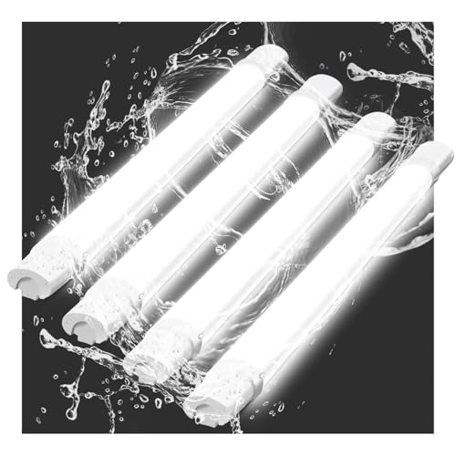 CBJKTX 4ER LED Feuchtraumlampe Deckenlampe 90CM -Lang Feuchtraumleuchte IP65 Wasserfest Feuchtraumlampe 24W Kellerlampe 5000K Wannenleuchte Kellerleuchte für Bad Büro Küche Keller Werkstatt Garage von CBJKTX