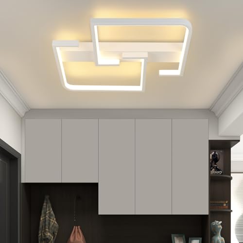 CBJKTX Deckenlampe LED Deckenleuchte Modern - Warmweiß Küchenlampe 19W 3000K Flurlampe Weiß Metall Design Klein Schlafzimmerlampe für Innen Flur Schlafzimmer Küche Wohnzimmer Studio - 30CM von CBJKTX