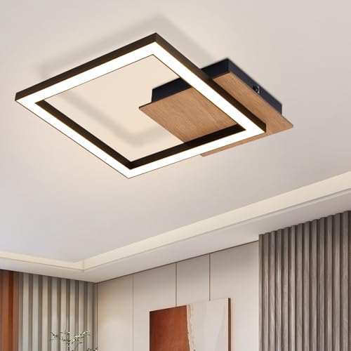CBJKTX Deckenleuchte LED Küche Deckenlampe - Modern 12W Eckig Flurlampe 3000K Warmweiß Küchenlampe Holz Innen Deckenbeleuchtung für Schlafzimmer Esszimmer Büro Wohnzimmer CBJKTX Deckenleuchte LED Küche Deckenlampe - Modern 12W Eckig Flurlampe 3000K Warmweiß Küchenlampe Holz Innen Deckenbeleuchtung für Schlafzimmer Esszimmer Büro Wohnzimmer von CBJKTX