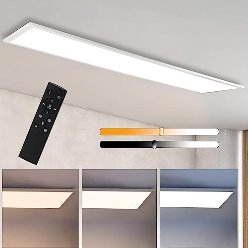 CBJKTX Deckenleuchte LED Panel 120x30CM Deckenlampe Flach Dimmbar mit Fernbedienung 48W Deckenpanel Lang Modern Küchenlampe Rechteckig Weiß Bürolampe Tageslichtlampe Deck für Küche Wohnzimmer Büro CBJKTX Deckenleuchte LED Panel 120x30CM Deckenlampe Flach Dimmbar mit Fernbedienung 48W Deckenpanel Lang Modern Küchenlampe Rechteckig Weiß Bürolampe Tageslichtlampe Deck für Küche Wohnzimmer Büro von CBJKTX