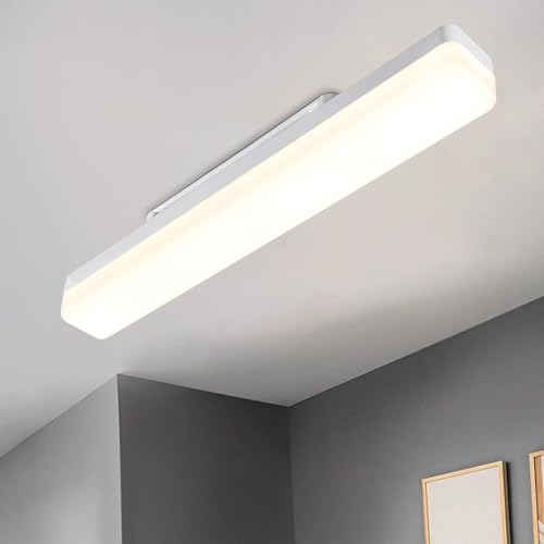 CBJKTX LED Deckenleuchte Küchenlampe Modern - Küche Deckenlampe Lang 40cm Tageslichtlampe 18W Weiß Flurlampe 4000K Tageslicht Decke Kellerlampe Deckenbeleuchtung Innen für Wohnzimmer Schlafzimmer Flur von CBJKTX