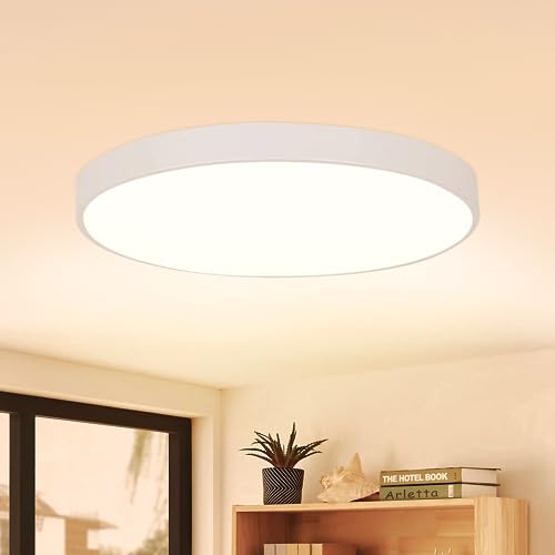 CBJKTX LED Deckenleuchte Warmweiß Deckenlampe - 12W Badlampe IP44 Wasserdicht 21cm Rund Modern Küchelampe Flach für Küche Wohnzimmer Badezimmer Schlafzimmer Flur Balkon Bad von CBJKTX