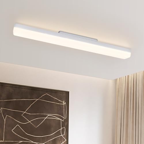 CBJKTX LED Deckenlampe Küche Tageslichtlampe - Deckenleuchte 90CM Lang Weiß Küchenlampe 24W Schlafzimmerlampe Modern Flurlampe 4000K Deckenbeleuchtung Innen für Wohnzimmer Küche Esszimmer Büro von CBJKTX