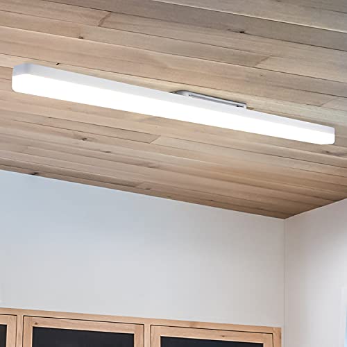 CBJKTX LED Deckenleuchte Küche Deckenlampe - Lang Küchenlampe 90CM Tageslichtlampe 4000K Neutralweiß Lampe Flach Kellerlampe Weiß 36W Bürolampe Decke Innen Deckenbeleuchtung für Flur Wohnzimmer Keller von CBJKTX