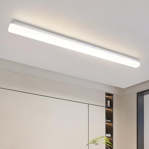 CBJKTX LED Deckenleuchte Küche Deckenlampe - Lang Küchenlampe 90CM Tageslichtlampe 4000K Neutralweiß Lampe Flach Kellerlampe Weiß 36W Bürolampe Decke Innen Deckenbeleuchtung für Flur Wohnzimmer Keller von CBJKTX