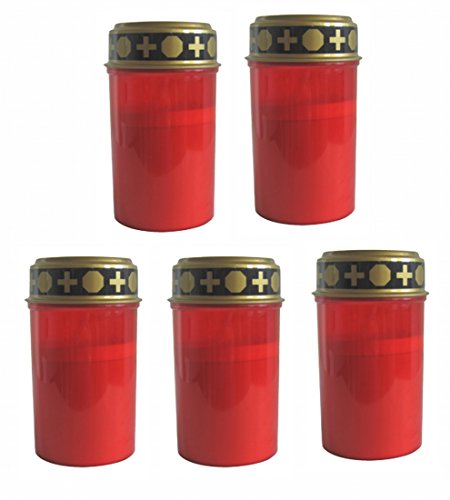 CBK-MS 5X LED Kerze Grablicht rot mit Flackereffekt Grabkerze von CBK-MS