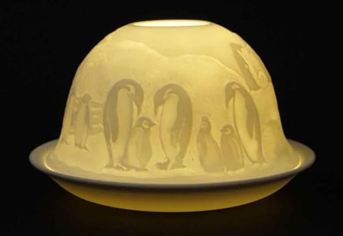 CBK-MS Dome Light Antarktis Pinguine Porzellan ca. Ø 12 cm Höhe 8,5 cm Windlicht Teelichthalter Teelicht von CBK-MS