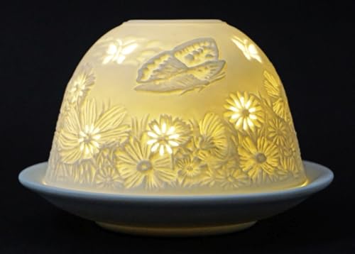 Dome Light Teelicht Sommerwiese mit Schmetterlinge Windlicht Porzellan Teelichthalter ca. Ø 12 cm Höhe 8,5 cm Dome Light Teelicht Sommerwiese mit Schmetterlinge Windlicht Porzellan Teelichthalter ca. Ø 12 cm Höhe 8,5 cm von CBK-MS
