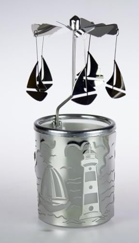 CBK-MS Glaskarusell Segelboot Windlicht Votievglas Boot Teelichthalter Glas Karussell von CBK-MS