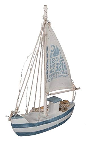 CBK-MS Standmodell Segelschiff Holzschiff Segelboot 28 x 21 cm mit Beleuchtung 13 LEDs Maritim Deko von CBK-MS