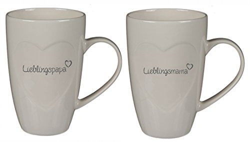 CBK-MS Tassen Set Lieblingspapa + Lieblingsmama Ein schönes Geschenk für Mama + Papa die Eltern von CBK-MS