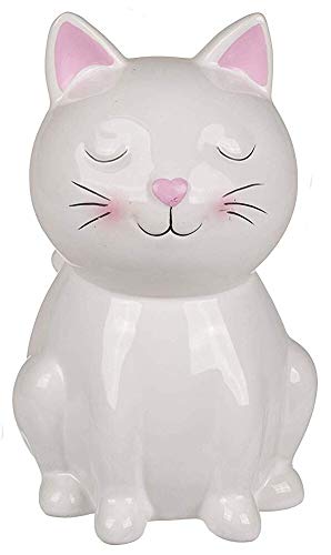 CBK-MS Tier Spardose Katze weiß mit Schloss 15,5 cm Sparkasse Sparbüchse Kätzchen von CBK-MS