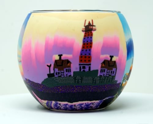 CBK-MS Windlicht mit 3 Motive Leuchtturm Teelichthalter Leuchtglas Kerzenhalter Teelicht von CBK-MS